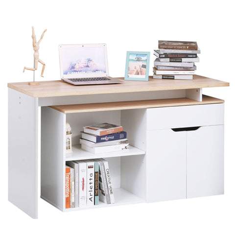 Rootz Multifunctional Computer Desk - Office Table - Workstation - Ample Storage Space - 140cm x 117cm x 76cm