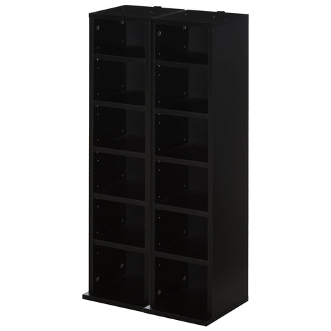 Rootz Set of 2 Column Shelves - DVD Storage Cabinet - CD Storage - 204 CD Capacity - Elegant Design - 21cm x 22.5cm x 88.5cm