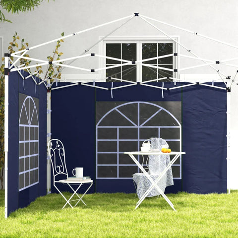 Rootz Gazebo - Side Panels - 2 Pack Sides Replacement - Pop Up Gazebo - With Windows And Doors - Blue - 295W x 195H cm
