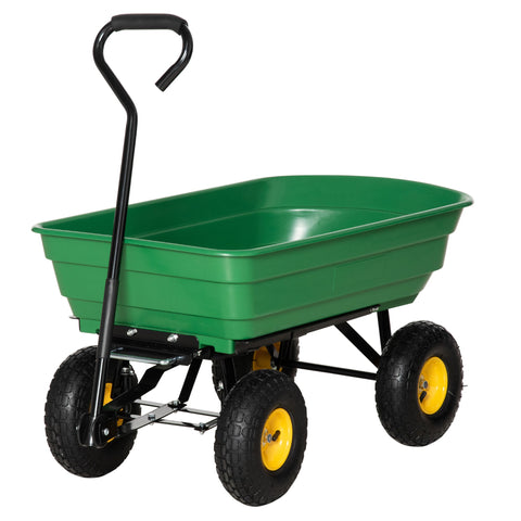 Rootz Garden Cart - Wheelbarrow - Utility Cart - Adjustable Handle - 109cm x 52cm x 94cm - 200kg Load Capacity