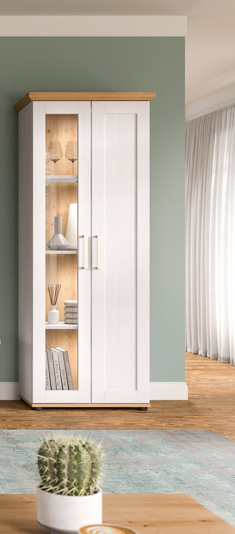 Rootz Display Cabinet - Showcase - Storage Unit - Elegant & Spacious - 64cm x 161cm x 37cm