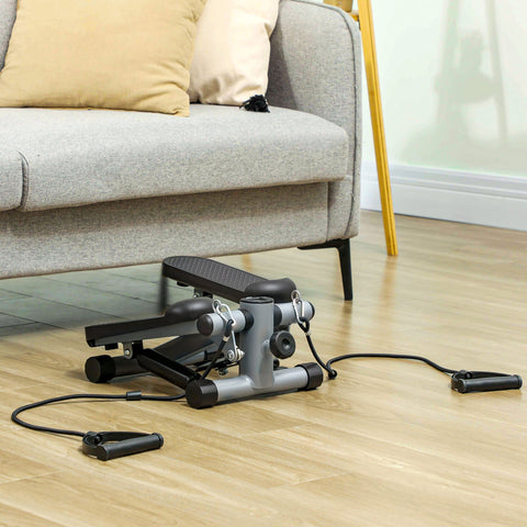 Rootz 2 in 1 Mini Stepper - Home Exercise Equipment - Fitness Stepper - LCD Display - Strengthens Core & Arms - 41 x 30.5 x 18.5 cm Grey, Black