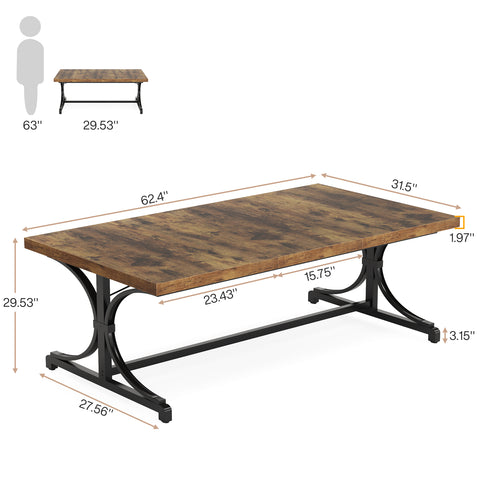 Rootz Meeting Seminar Table - Conference Table - Work Desk - 4.8 cm MDF & Metal - Boosts Group Productivity - 158 cm W x 80 cm D x 75 cm H