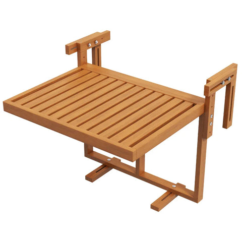 Rootz Hanging Table - Height Adjustable - Garden Table - Weatherproof - Outdoor Folding Table - Pinewood - Teak Wood - 68W x 65D x 40.5 -55H cm