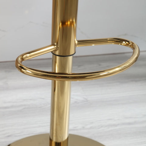 Rootz Adjustable Bar Stools - Retro Seating - Velvet Chairs - Ergonomic Comfort - 48cm x 45.5cm x 92-114cm