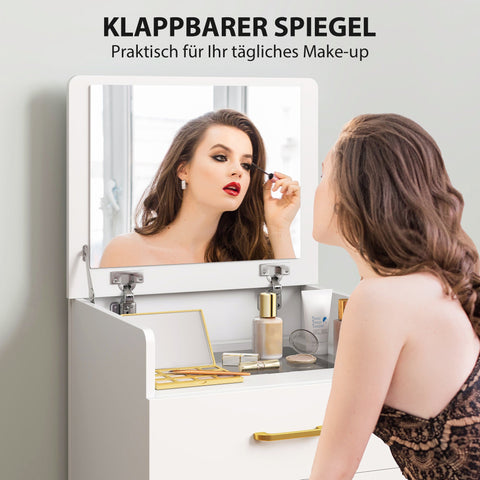 Rootz 3-in-1 Make-up Table Set - Vanity Table - Bedside Table - Ample Storage - 48cm x 40cm x 90cm