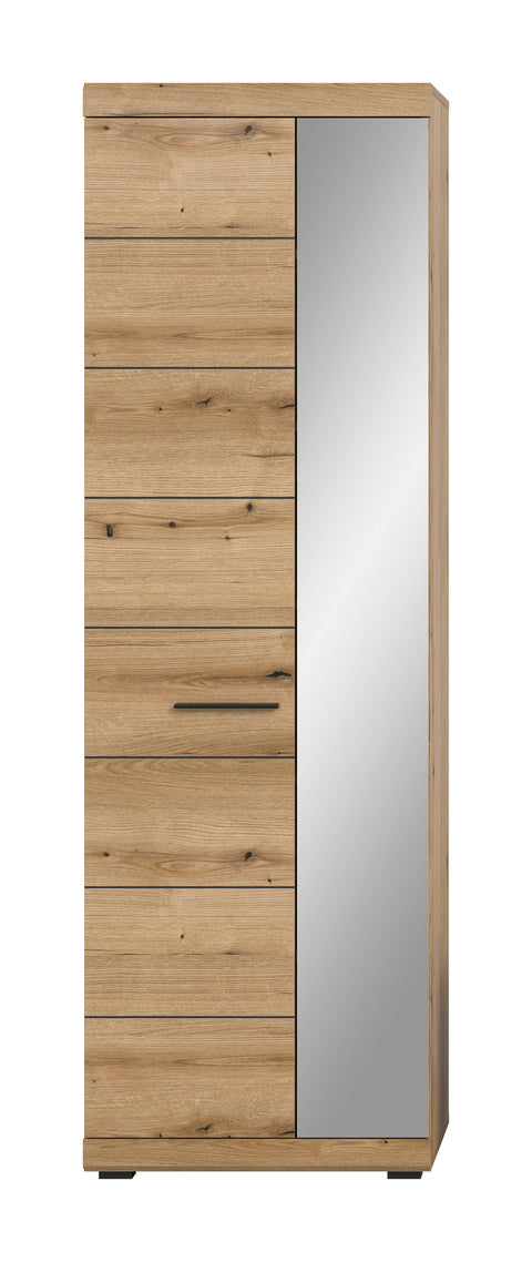 Rootz 62x197x37 cm Wardrobe - Closet - Storage Unit - Ample Space - Brown Finish