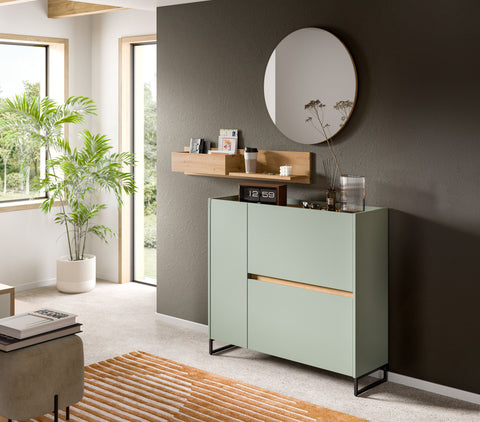 Rootz Shoe Cabinet - Footwear Storage - Shoe Organizer - Easy-care Surface - 97cm x 110cm x 32cm