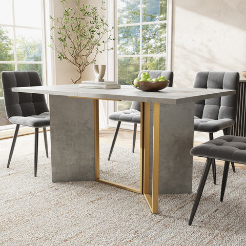 Rootz Modern Dining Table - Cement Look - Versatile Table - Durable & Easy to Clean - 119cm x 70cm x 75cm