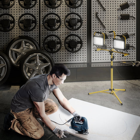 Rootz Construction Site Spotlight - Work Light - LED Lamp - 17000LM, IP65 Waterproof, 75cm x 62cm x 170cm