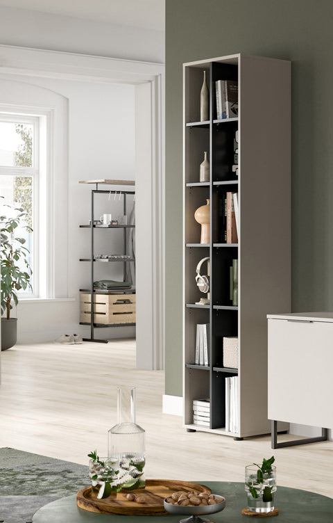 Rootz Storage Shelf - Bookcase - Organizer - High-Quality Chipboard - 192cm x 45cm x 35cm