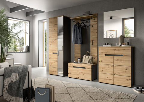 Rootz Artisan Replica Wardrobe Set - Closet Ensemble - 3 Piece Entryway Furniture - Ample Storage - 160x190x37 cm