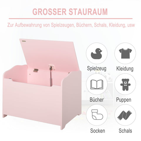 Rootz Toy Chest Children's Bench - Toy Box - Storage Chest - Kid-Friendly MDF - 60cm x 40cm x 48cm