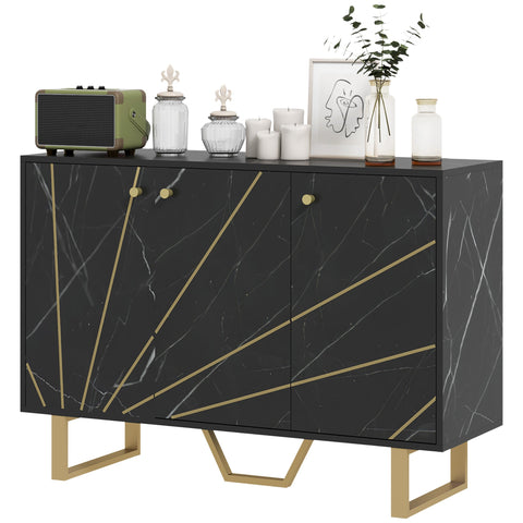 Rootz Storage Cabinet Sideboard - Living Room Cupboard - Adjustable Shelf - Elegant & Functional - 107x35x75cm