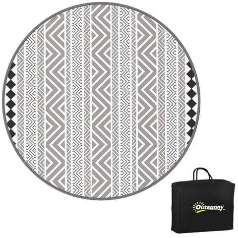Rootz Outdoor Rug - Patio Rug - Weather Resistant - Modern Design - Non-woven Fabric -  Black + White - 365cm x 274cm x 0.3cm