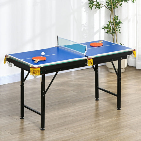 Rootz 2-in-1 Pool Table and Table Tennis Table - Billiards Table - Ping Pong Table - Effortless Switching - Stylish Design - Height Adjustable - 140cm x 63cm x 60-80cm - MDF, Steel, Plastic