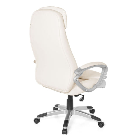 Rootz Bureaustoel met hoge rugleuning - Directiestoel - Bureaustoel - Lendensteun - Zachte vulling - 100% polyurethaan - 67 cm x 58 cm x 128 cm