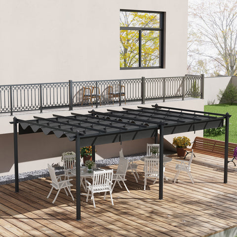 Rootz Sliding Pavilion Pergola - Terrace Shade - Garden Shelter - UV Resistant - 597cm x 358cm x 223cm