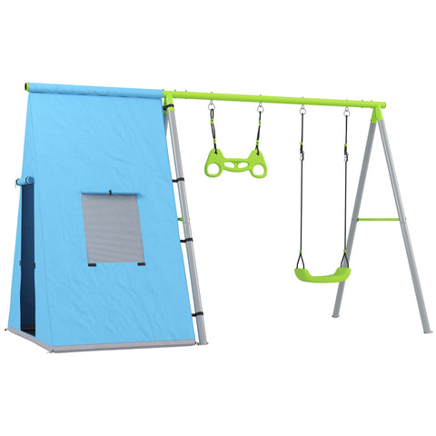 Rootz 3-in-1 Rocket Play Tent - Kids Swing - Child Gymnasium - Secure Design - 283cm x 180cm x 182cm