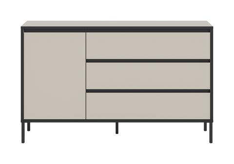 Rootz Sideboard - Storage Unit - Cabinet - High-Quality, Easy-Care - 136cm x 83cm x 38cm - Grey and Black