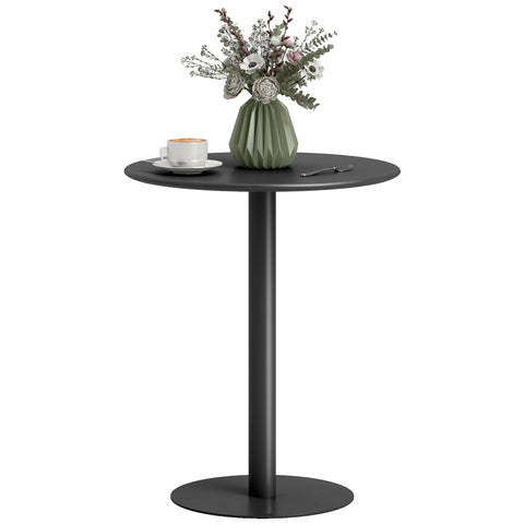 Rootz Round Dining Table - Bistro Table - Outdoor Table - Durable Steel - Ø60cm x 72cm - Black