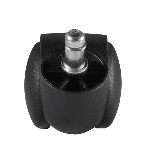 Rootz 5 Piece Set Office Chair Carpet Rollers - High-Quality Plastic - Black - 11mm PIN Diameter - 20mm Pin Length - 50mm Roller Diameter - Suitable for Carpet - 100% Polyurethane - Set of 5 - Unbraked Castors