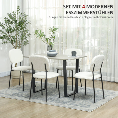 Rootz 4 Set Dining Room Chairs - Dining Seats - Eating Chairs - Optimal Comfort - Velvet Fabric - 47cm x 49cm x 85cm