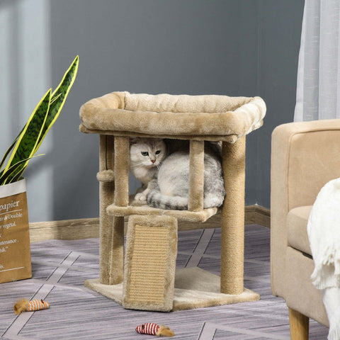 Rootz Cat Scratching Post - Cat Play Station - Cat Rest Station - Ultimate Play - Claw Sharpening - High-Quality Construction - 40W x 40D x 57H cm