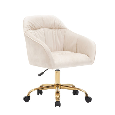 Rootz Height Adjustable Swivel Chair - Rotatable Seat - Velvet Office Chair - Maximum Comfort - 44cm x 55cm x 91cm