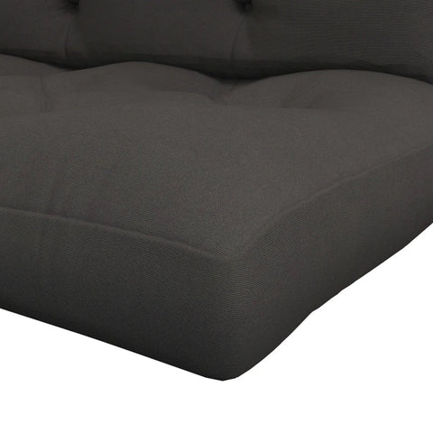 Rootz Seat Cushion - Button Stitching - Cushion Padding - Polyester Cover - Soft-smooth - Polyester - Dark Gray - 120 x 80 x 12 cm