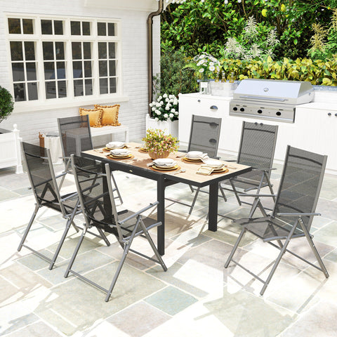 Rootz Extendable Garden Table - Outdoor Dining Table - Balcony Table - Weatherproof - 80/160 x 80 x 75 cm