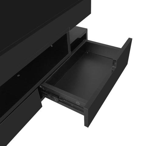 Rootz Coffee Table - Elegant Center Table - High-Gloss Finish - LED Lighting & Storage - 80L x 50W x 36H cm - Luxurious Living Room Highlight