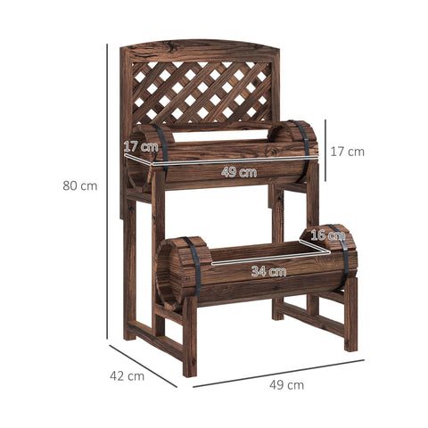 Rootz Raised Planter Box with Trellis - Garden Planter - Patio Planter - Promotes Growth - 42L x 49W x 80H cm