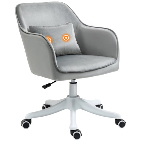 Rootz Velvet Office Chair - Swivel Chair - Ergonomic Seating - Massaging Cushion - 55W x 70D x 78-86H cm
