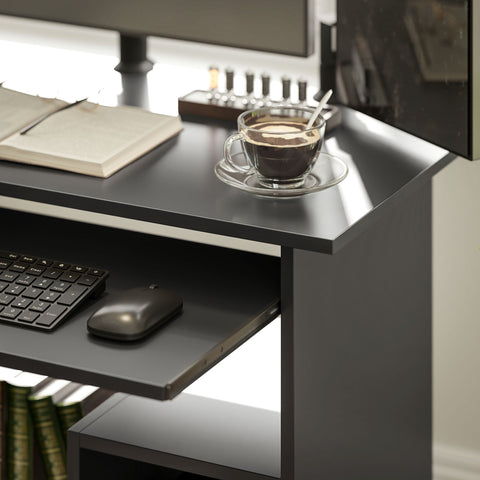 Rootz Computer Desk - Office Table - Workstation - Compact Design - 80 x 45 x 75 cm - Black