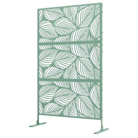 Rootz Decorative Metal Wind Protection Panel - Garden Divider - Privacy Screen - Modern Design - 122 x 45 x 198 cm