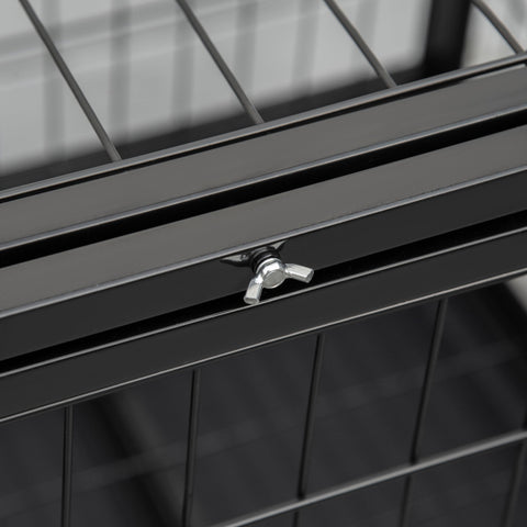 Rootz Dog Cage - Animal Transport Cage - Pet Playpen - Removable Tray - 92cm x 62cm x 75cm - Easy Mobility