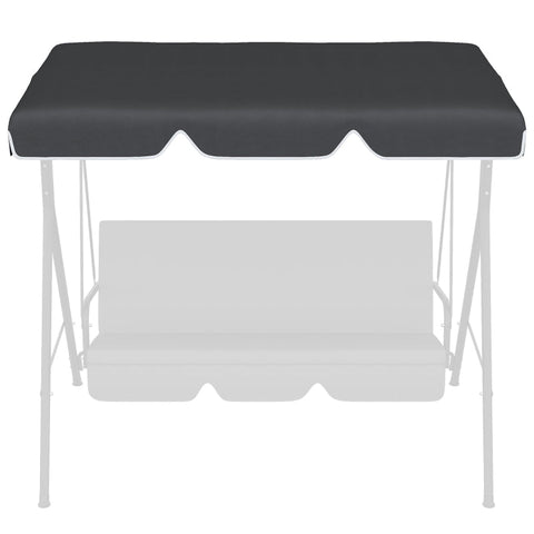 Rootz Garden Swing - Hollywood Swings - Replacement Roof - Canopy - UV50+ Protection - Protection Rain - Foldable - Space-saving - Polyester - Black - 192 X 144 Cm
