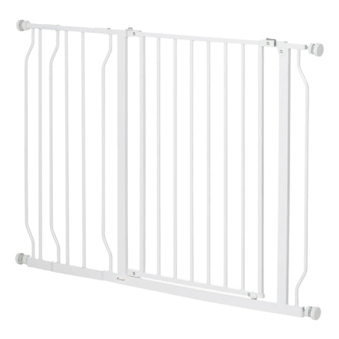 Rootz Door Guard Pet Safety Gate - Sturdy Steel - ABS Plastic - Double Locking - Adjustable 75cm to 115cm - Wall Mount - 115 x 76cm