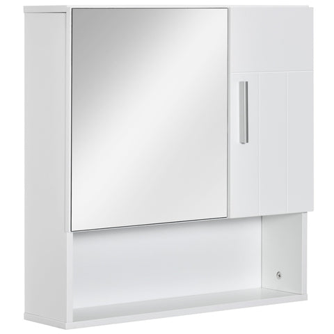 Rootz Bathroom Wall Mirror Cabinet - Vanity Mirror - Storage Shelf - Space-Saving Design - 54L x 15.2W x 55.3H cm