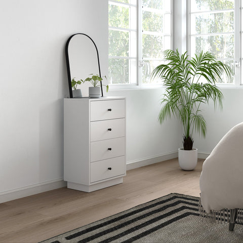 Rootz White Chest of Drawers - Sideboard - Wooden Material - Modern Style - Space Efficient Storage - 47cm x 29cm x 75cm