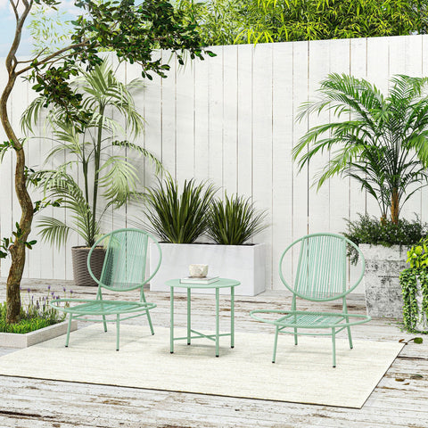 Rootz 3-Part Bistro Set - Garden Furniture Set - Poly Rattan Chairs - Weatherproof - Stainless Steel - 74cm x 68cm x 78cm