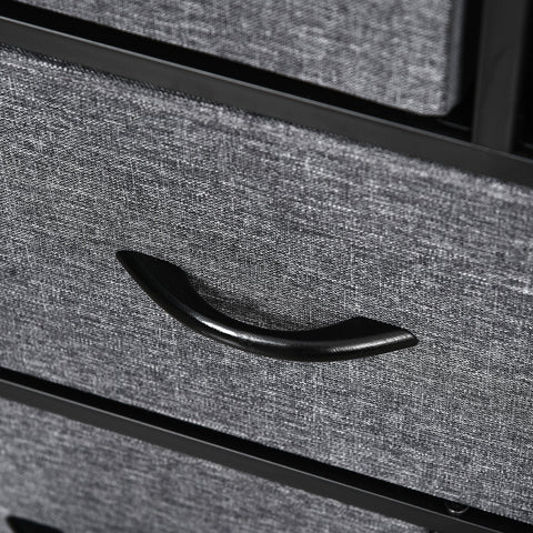 Rootz Chest of Drawers - Cabinet Storage - Fabric Organizer - Foldable Design - 100 x 30 x 78.5 cm - Grey