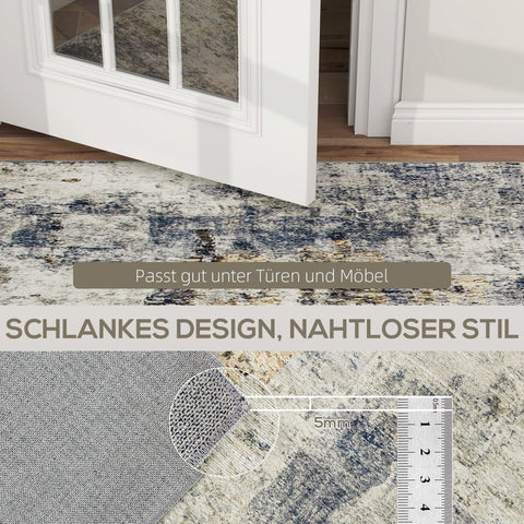 Rootz Living Room Carpet - Modern Artistic Pattern - Washable Rug - Cozy Polyester - 230cm x 160cm x 0.5cm - Grey