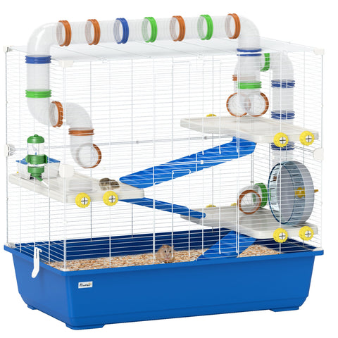 Rootz 4 Level Hamster Cage - Small Animal Habitat - Pet Enclosure - Entertaining Tube System - 78cm x 45cm x 73cm