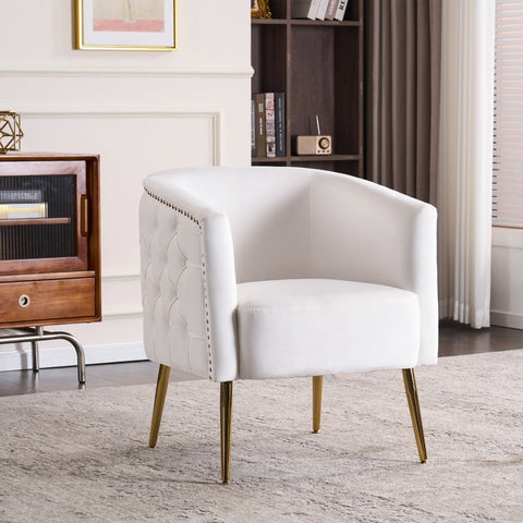 Rootz Beige Reading Chair - Armchair - Accent Chair - High-Density Foam Comfort - 65.27L x 64.77W x 73.66H cm