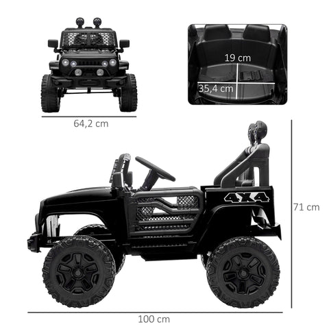 Rootz Electric 4x4 Children's Car - Kids Ride-On Vehicle - Remote Control Car - Shock Absorbers - 100cm x 64.2cm x 71cm