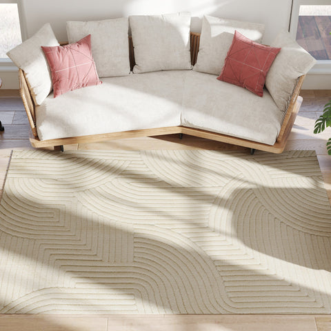 Rootz Machine-Woven Carpet - Area Rug - Slip-Resistant Mat - Luxurious Comfort - Brown - 230cm x 160cm x 1.7cm