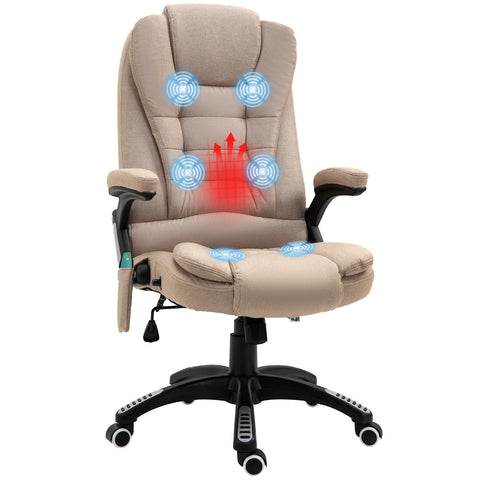 Rootz Massage Chair with Heat Function - Ergonomic Desk Chair - Height Adjustable - Promotes Blood Circulation - 68L x 72W x 110-120H cm - Brown