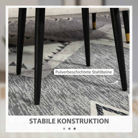 Rootz Stool - Footrest - Ottoman - Cashmere-Look Fabric - Accent Chair - 42cm x 42cm x 47cm - Dark Gray - Steel Legs - 10cm Cushion